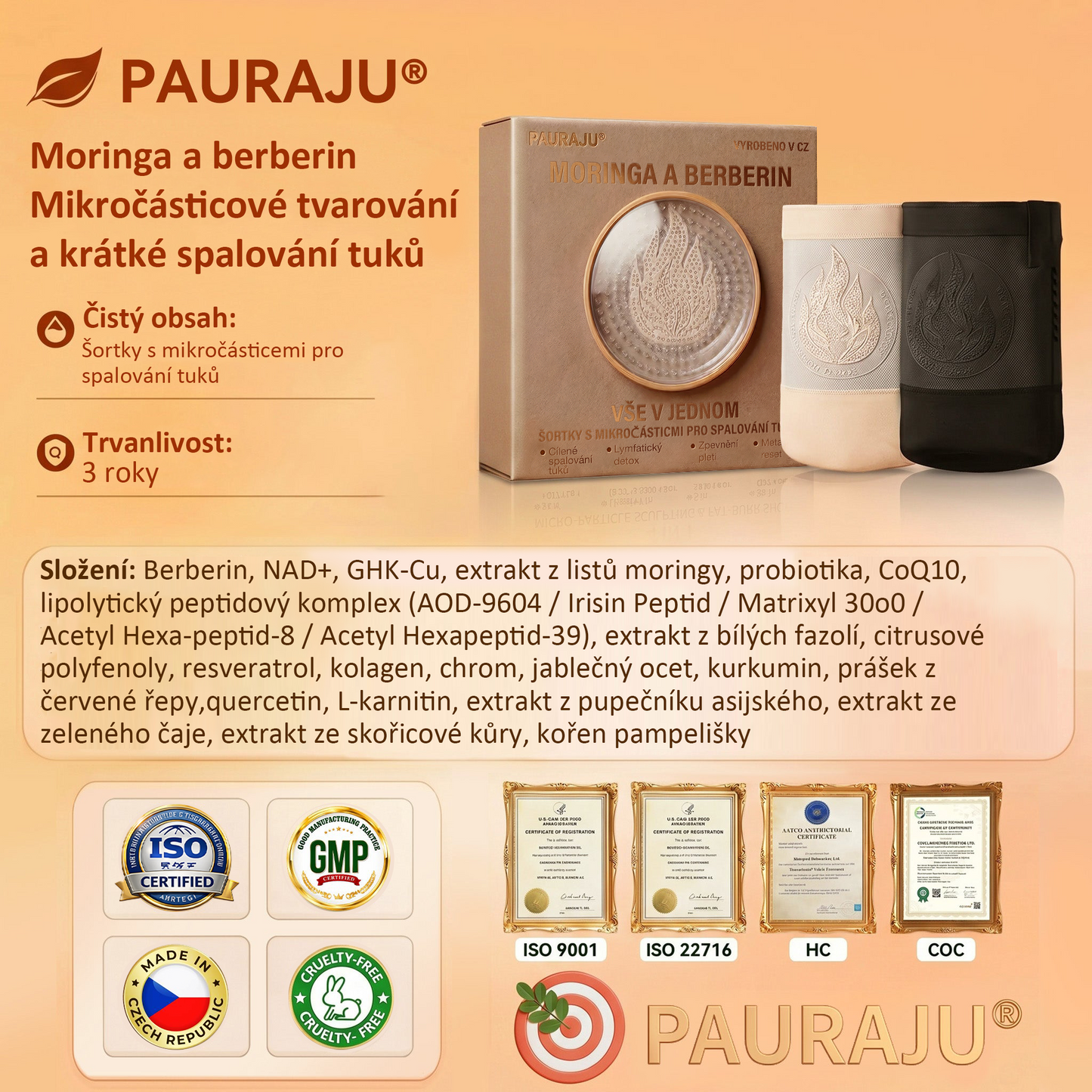 PAURAJU® 4v1 tvarující šortky s mikročásticovou technologií – stačí 30 minut denně 🍒🍒